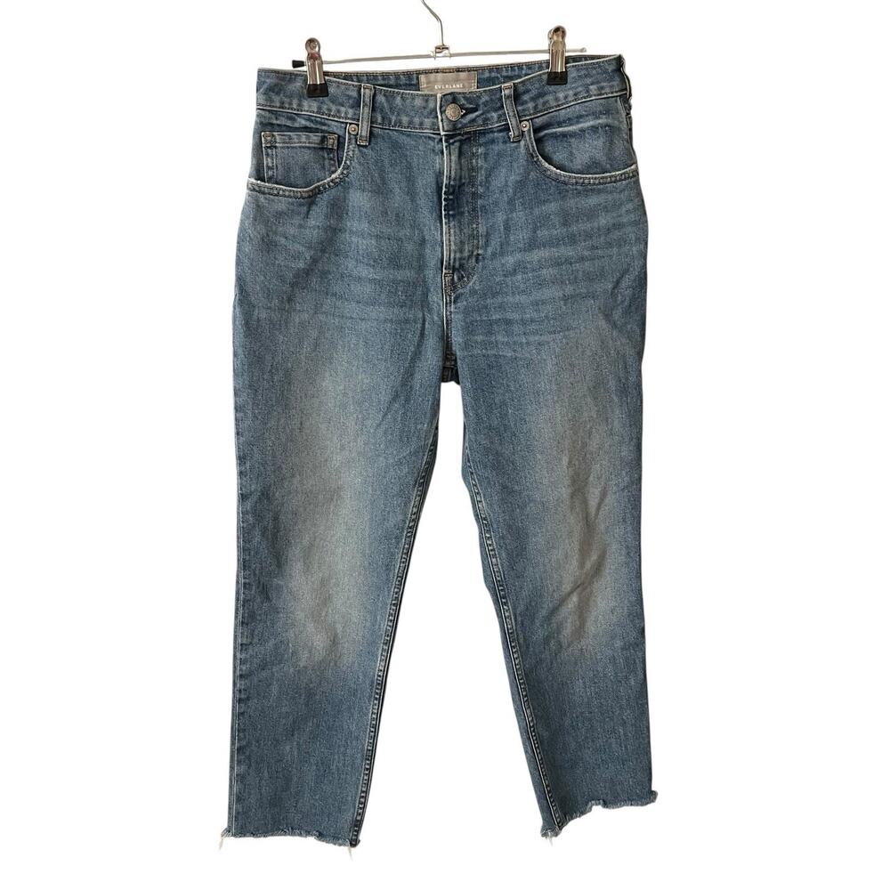 Everlane Womens 29 R Jeans The Curvy Cheeky Jean Medium Blue Denim Raw Hem